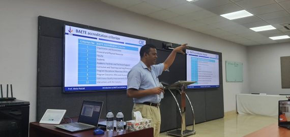 IQAC IUB Director conducts a half-day workshop on Outcome Based Accreditation at IUT